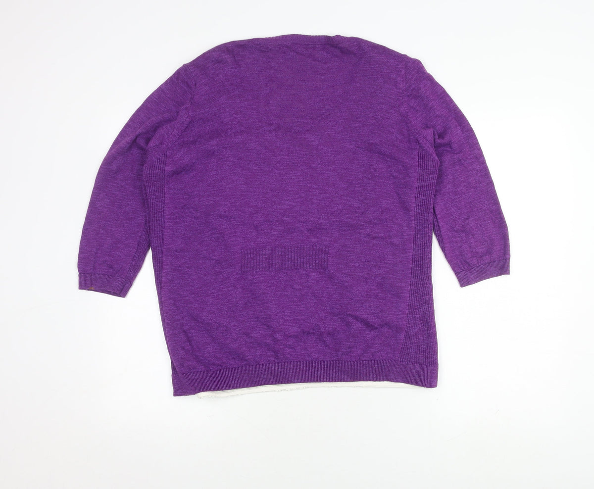 Marks and Spencer Women's Purple Cardigan Size 16
