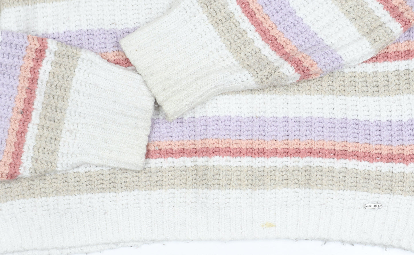 Hollister Women's Multicoloured Striped Pullover Jumper S