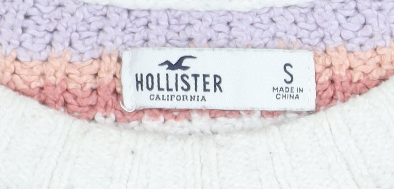 Hollister Women's Multicoloured Striped Pullover Jumper S