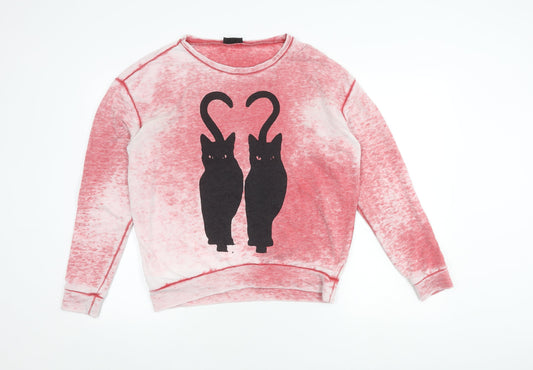 Topshop Women's Multicoloured Size 8 Animal Print Sweatshirt