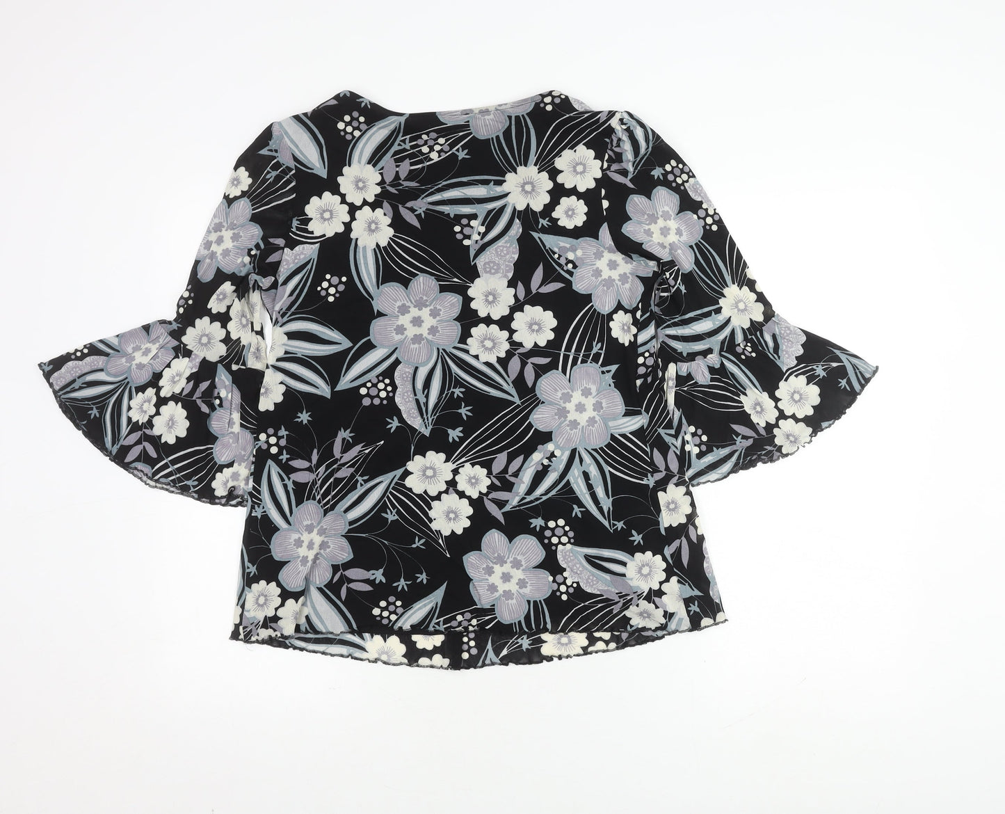 Marks and Spencer Women's Black Floral Blouse Size 14