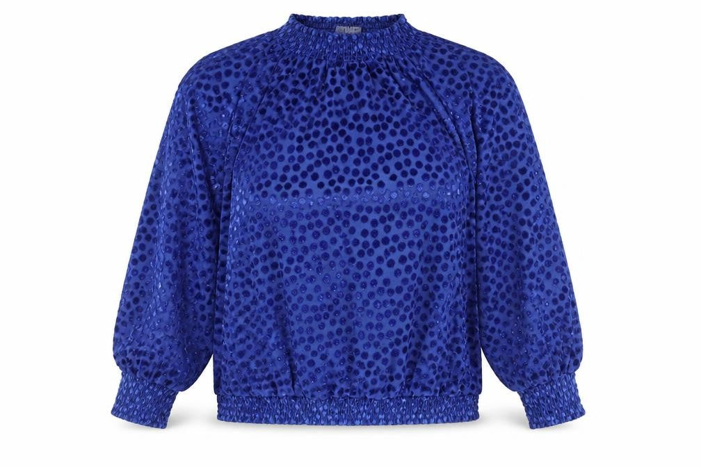 Marks and Spencer Blue Polka Dot Women's Top Size 14