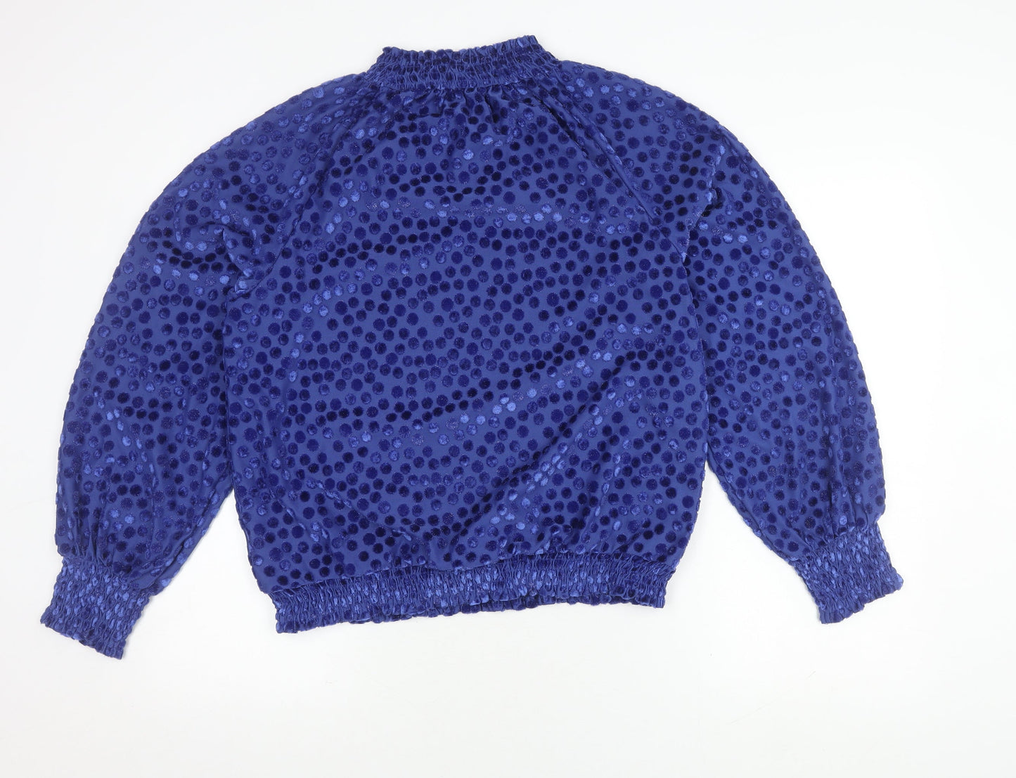 Marks and Spencer Blue Polka Dot Women's Top Size 14