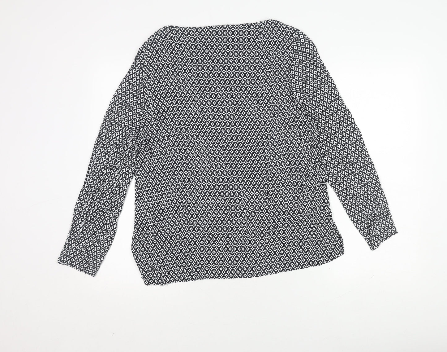 Zara Women's XL Black Geometric Long Sleeve Top