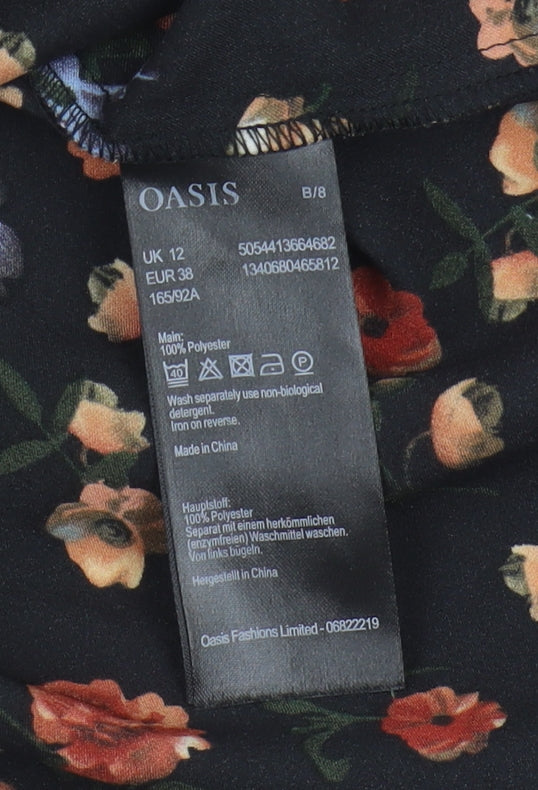 Oasis Women's Black Floral Size 12 Camisole Tank