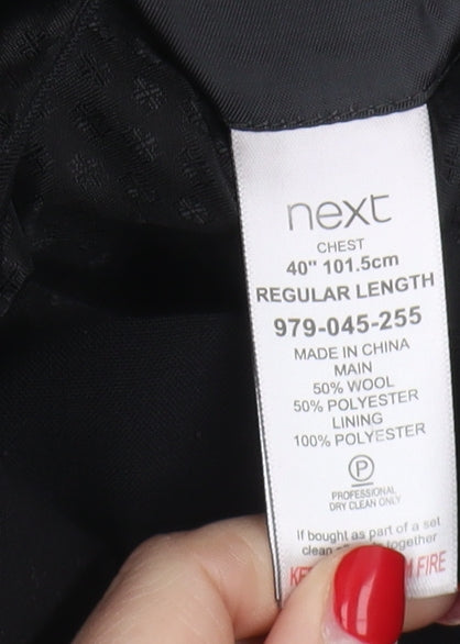 Next Men's Black Regular Fit Blazer 40R