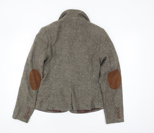 Grey H&M Women's Tweed Blazer Size 8 - Lined, Casual