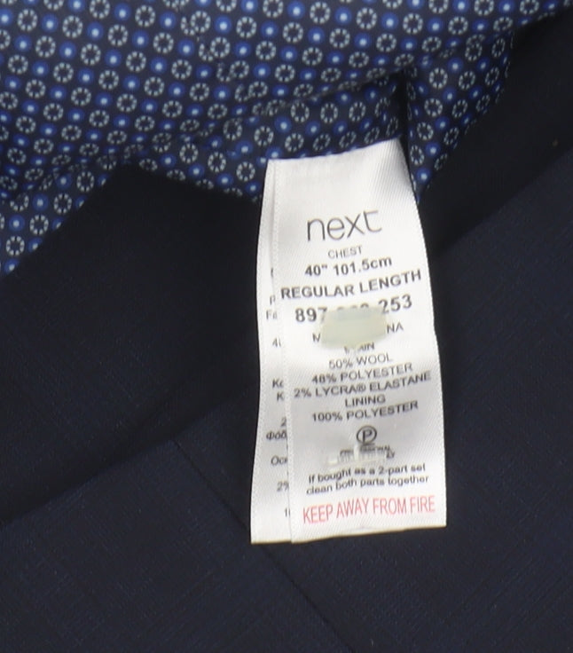 Next Men's Blue Check Suit Waistcoat 40 R