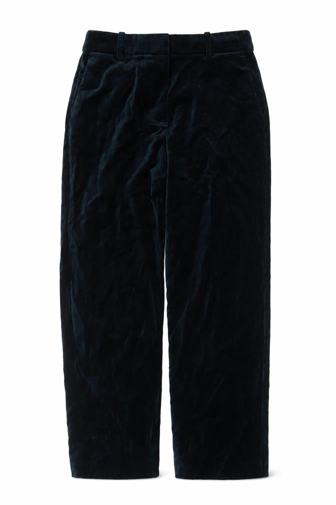 Marks and Spencer Women's Green Slim Cotton Trousers