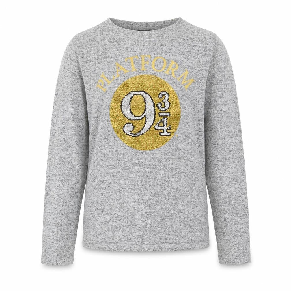 Front view of Harry Potter girls’ grey long sleeve t-shirt 12-13 years