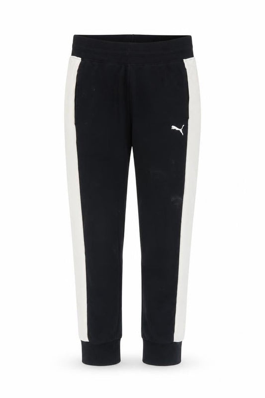 Front view of Puma Men's Black Jogger Trousers, size L, Casual Comfort