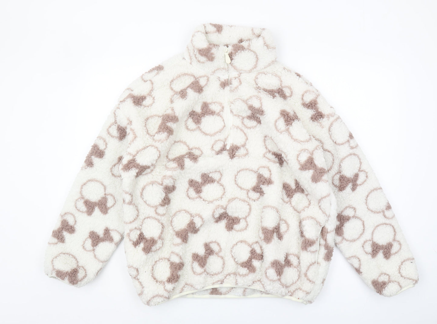 Disney Women L Ivory Minnie Mouse Sweatshirt