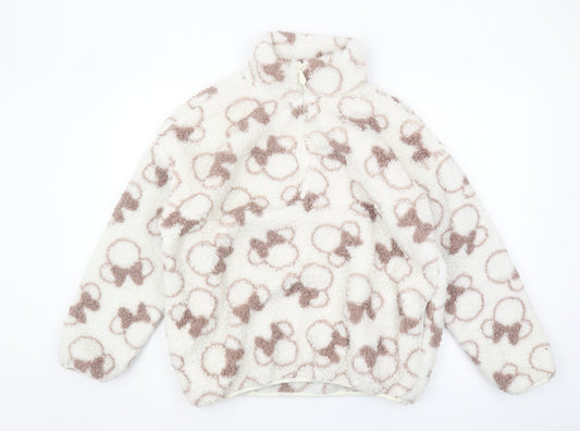 Disney Women L Ivory Minnie Mouse Sweatshirt