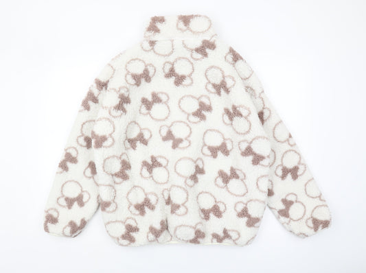 Disney Women L Ivory Minnie Mouse Sweatshirt