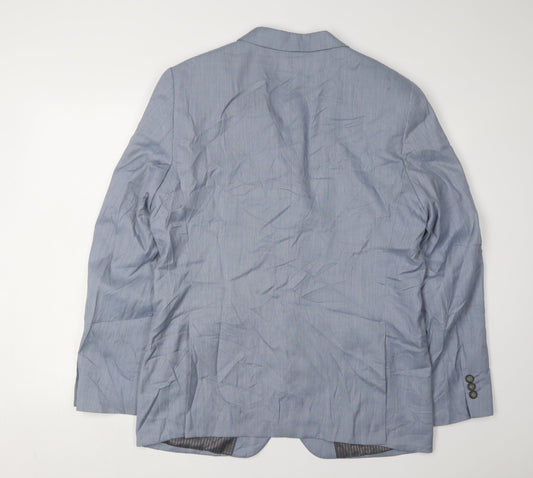 Greenwoods Men's Slim Fit Blue Blazer, Size 44R