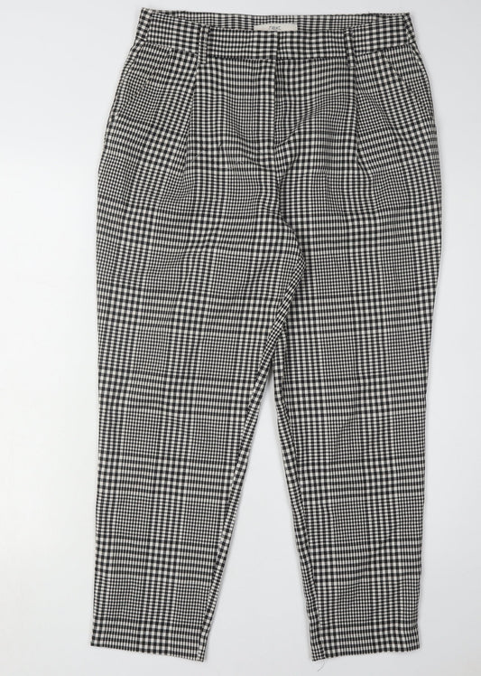Next Women's Black Check Trousers Size 12
