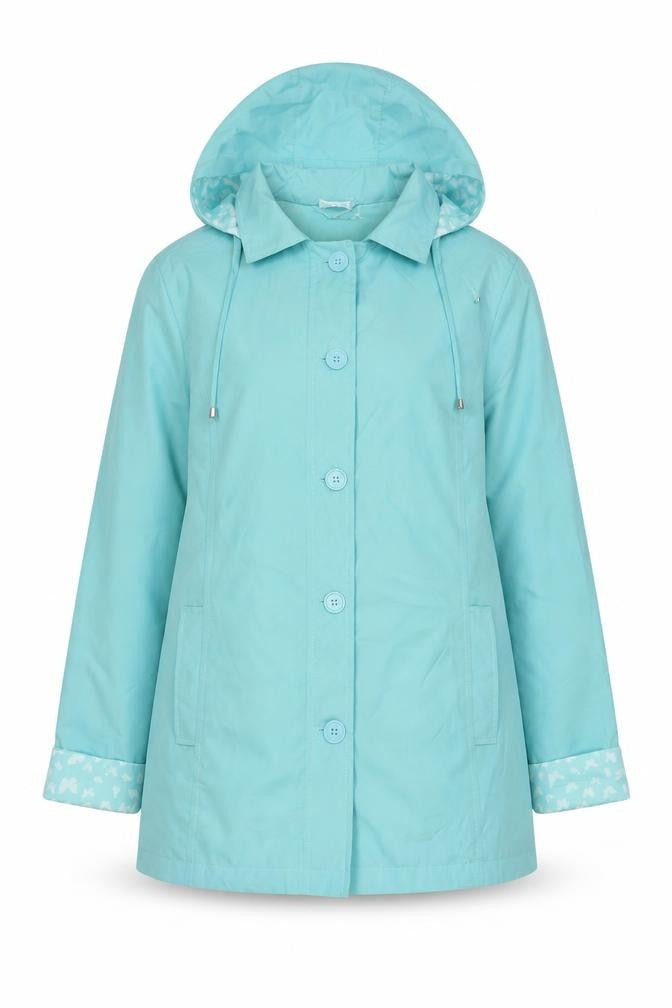 Anne de Lancay Women's Blue Hooded Jacket Size 10