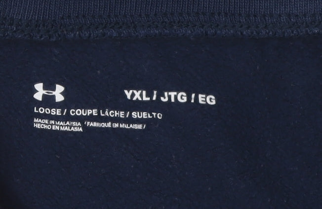 Under Armour Boys Blue Jogger Trousers XL Cotton Blend
