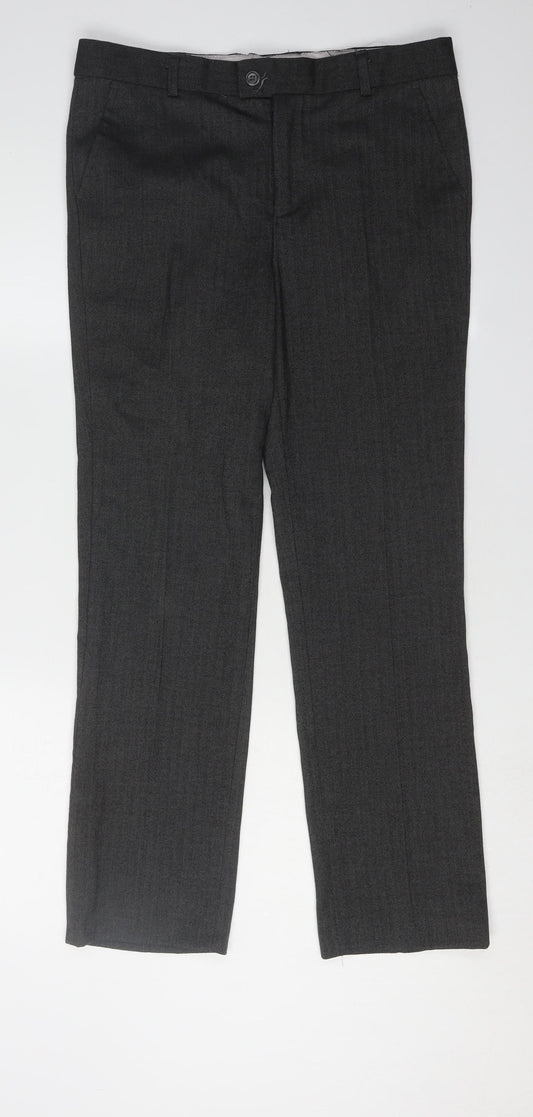 Paisley Women's Grey Trousers, UK 10, Button Closure