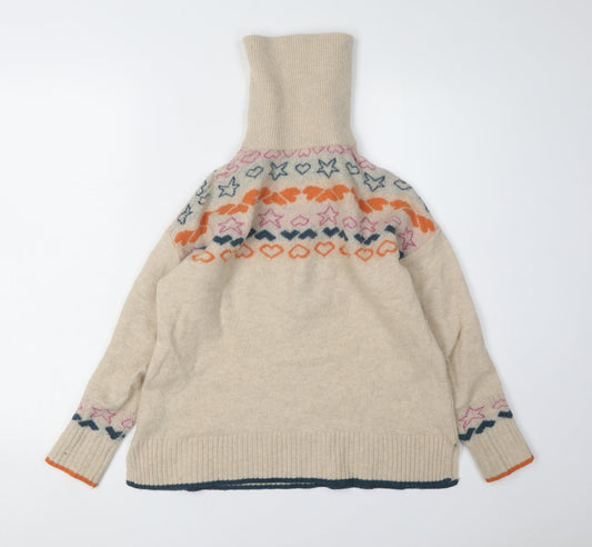 White Stuff Women's Beige Fair Isle Jumper UK 8