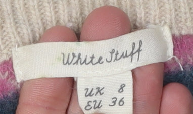 White Stuff Women's Beige Fair Isle Jumper UK 8