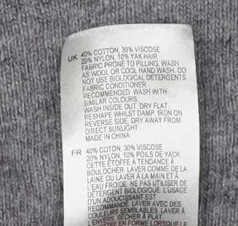 White Stuff Women's Grey Heart Pullover Jumper Size 12