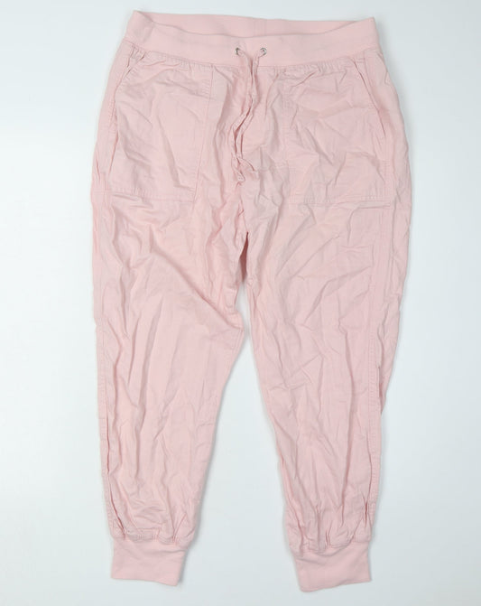 GAP Women's Pink Cotton Jogger Trousers M