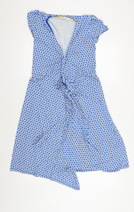 Boden Women's Blue Wrap Dress Size 10 - Summer Casual
