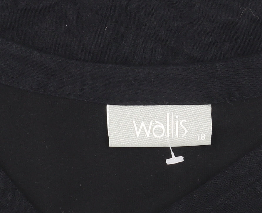 Wallis Women's Black Viscose Blouse, Size 18