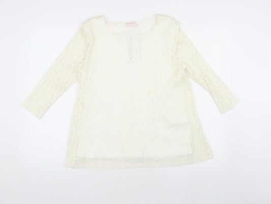 Anna Rose Women's Ivory Lace Top Medium