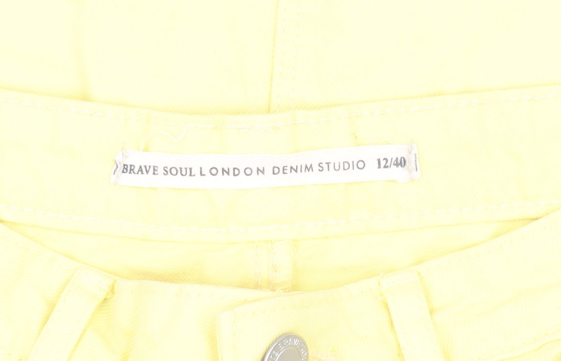 Brave Soul Women's Yellow Denim Pencil Skirt Size 12