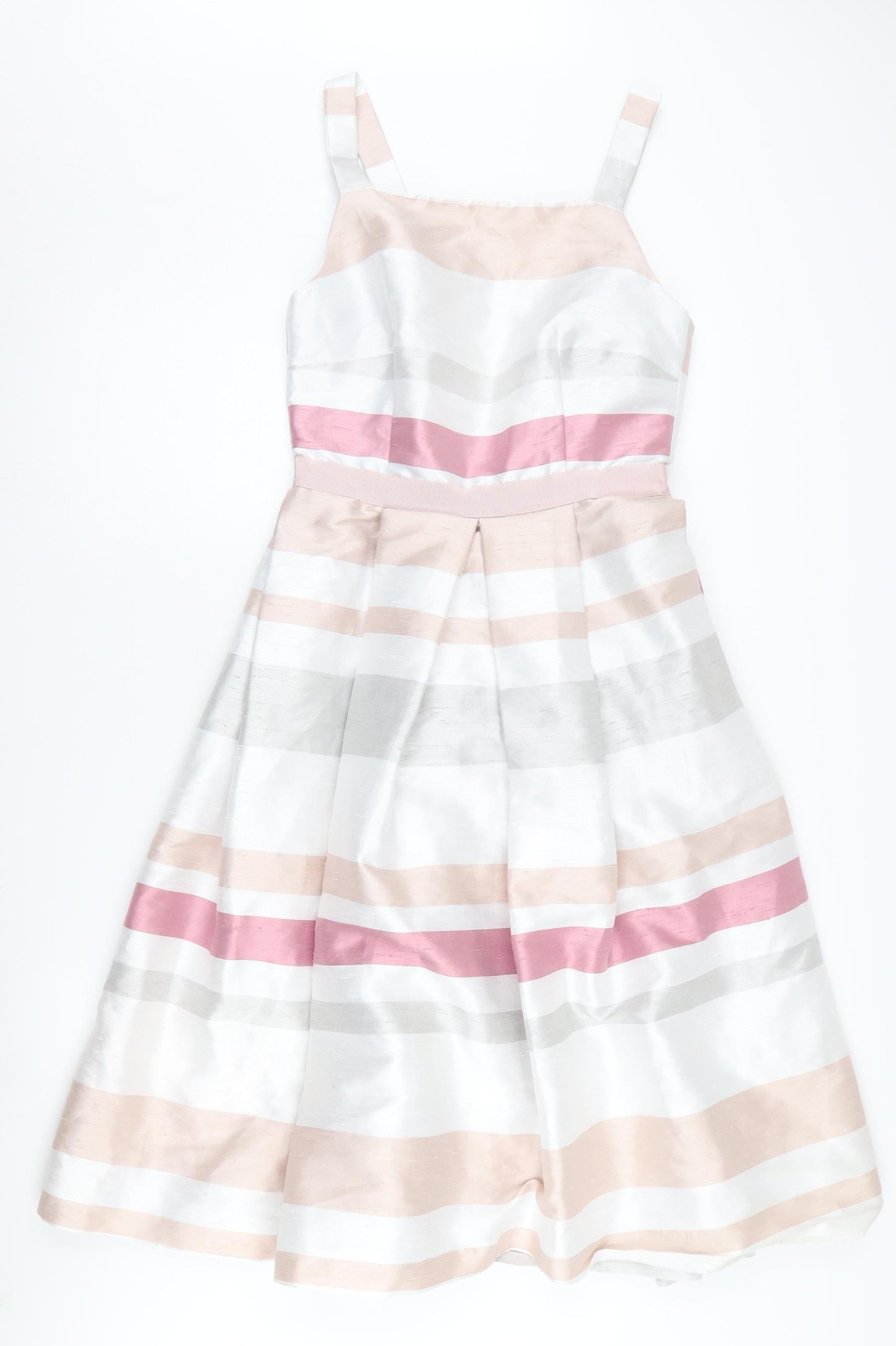 ASOS Women's Pink Striped A-Line Midi Dress