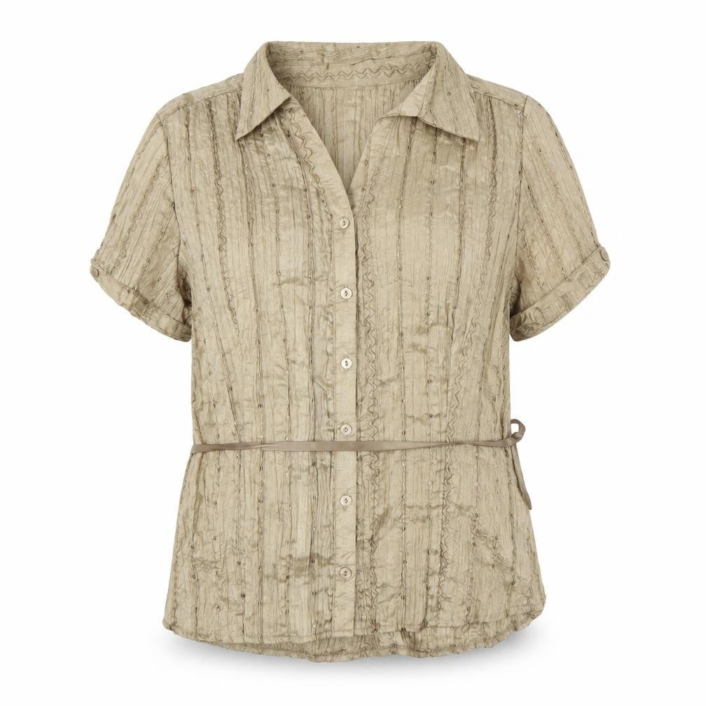 Womens UK Size 16 J.Taylor Beige Polyester Button-Up