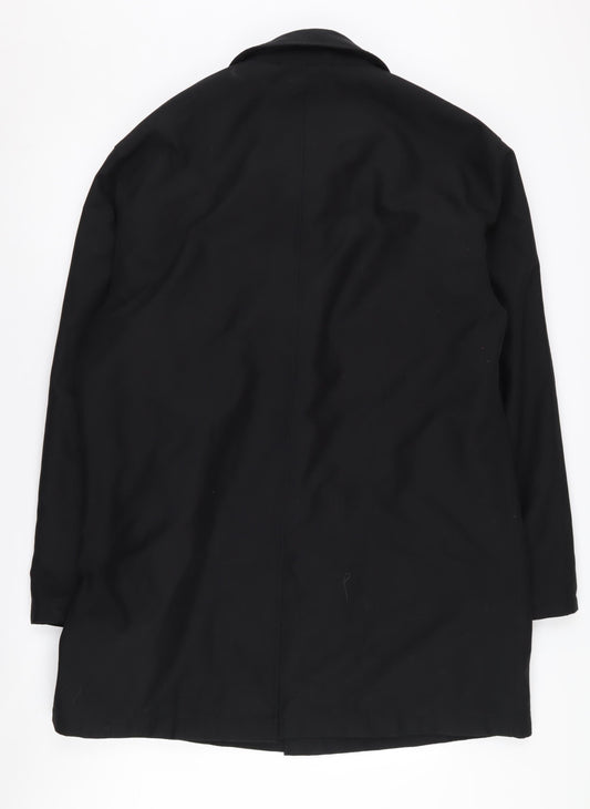 Austin Reed Men's Black Mid-Length Overcoat Size 50