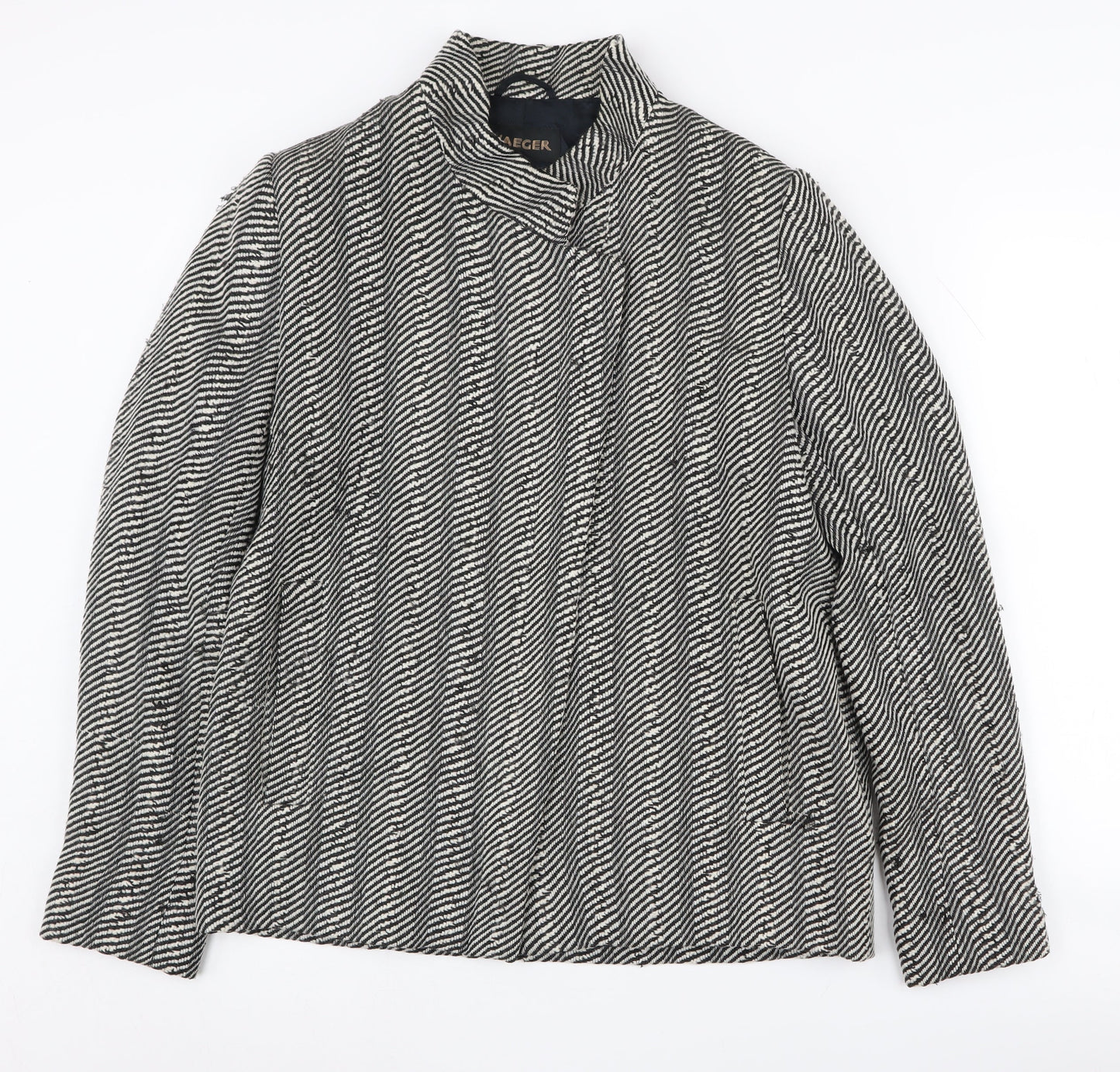 Jaeger Women's Black Herringbone Jacket Size 10