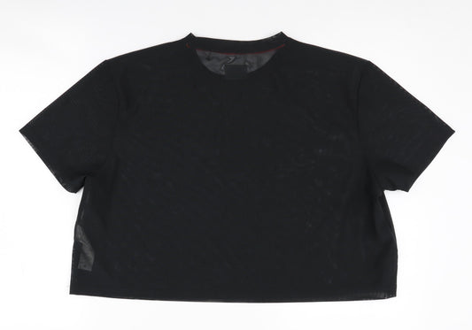 HIIT Women's Black Cropped T-Shirt, L, Gym