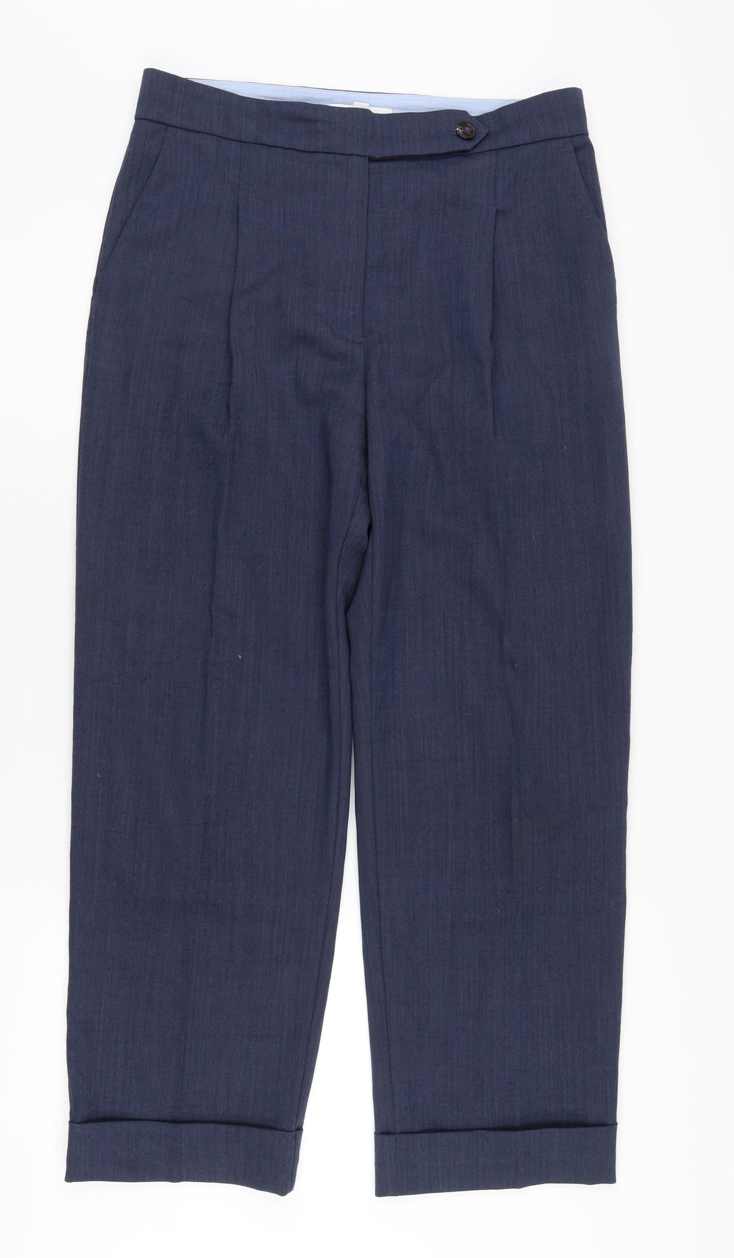 Marks and Spencer Women's Blue Straight Trousers Size 12