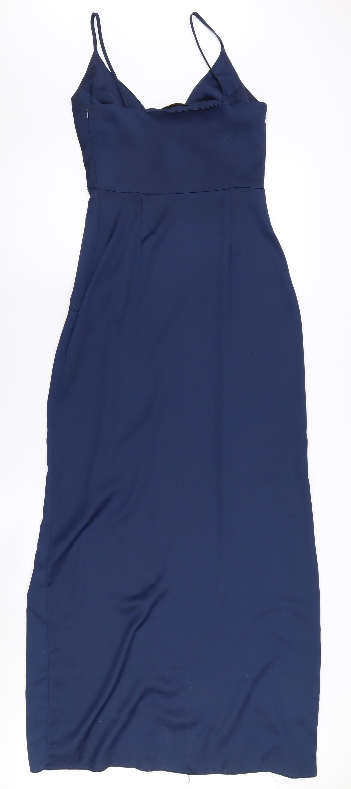 Lipsy Women's Blue Slip Dress Size 6 V-Neck Party