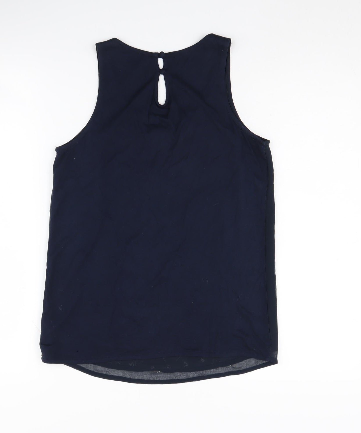 Next Women's Blue Floral Embroidered Tank Top Size 8