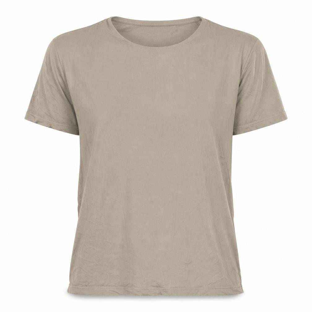 Womens UK Size M Abercrombie & Fitch Beige Nylon Blend T-Shirt