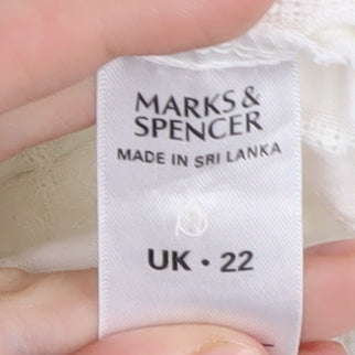Marks & Spencer Women's Ivory 3/4 Sleeve Blouse, Size 22