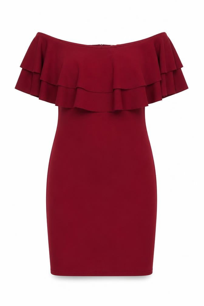 Quiz Women's Red Bodycon Dress, Size 10, Off Shoulder