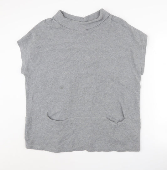 White Stuff Women's Grey Mock Neck Sleeveless Jumper Size 18