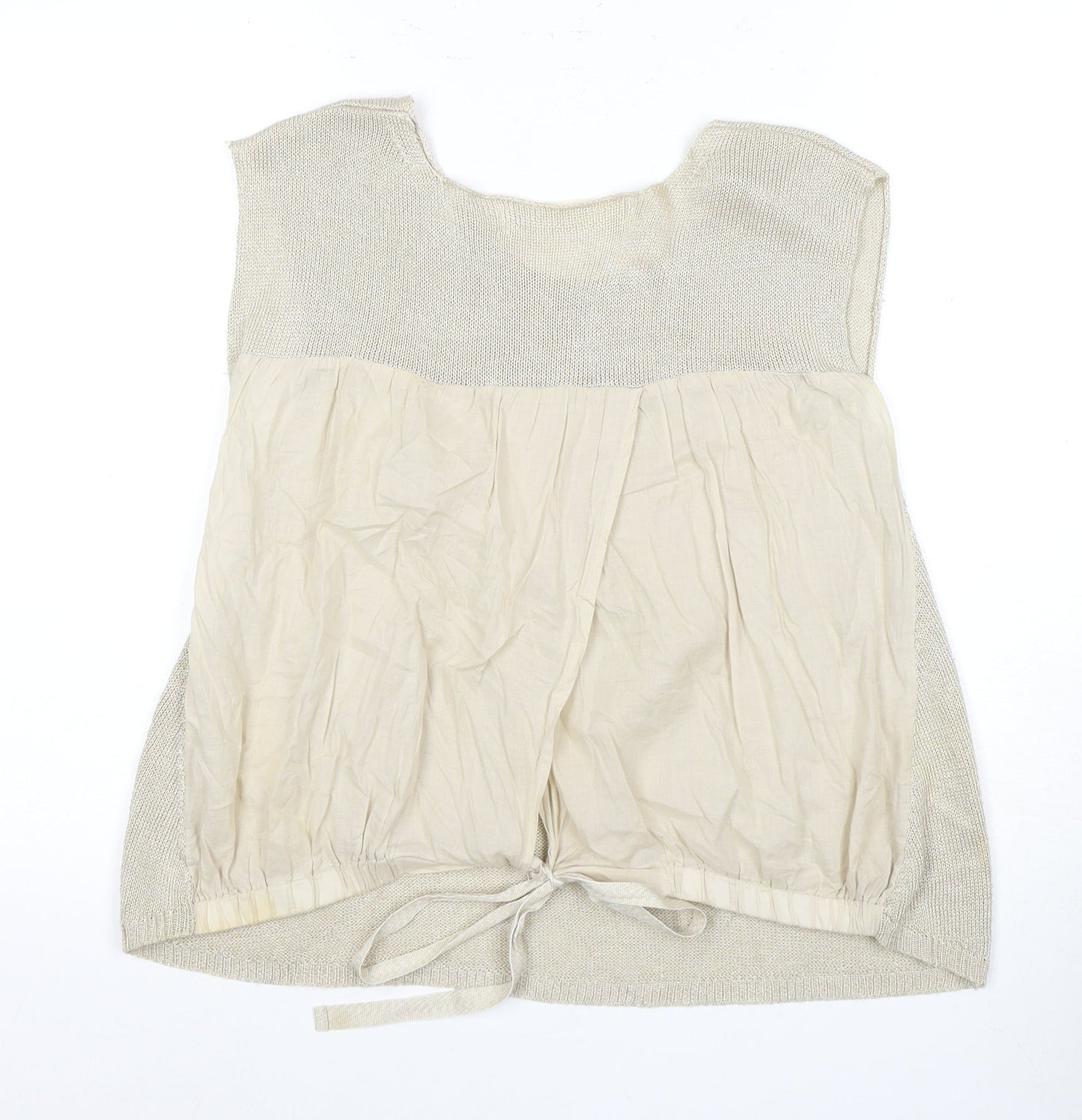 Zaraknit Women's Beige Sleeveless Top M
