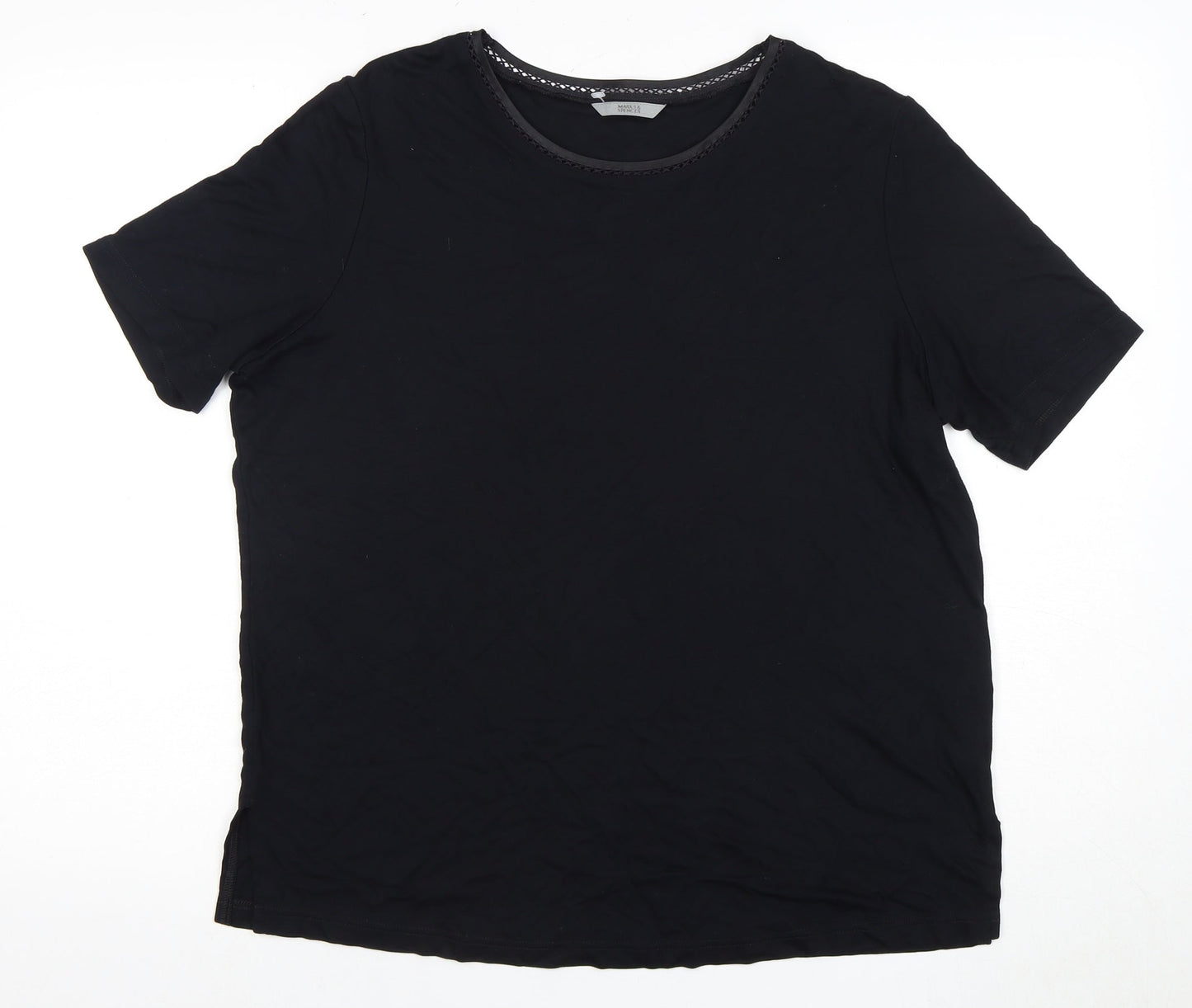 Marks and Spencer Women's Black Size 18 T-Shirt