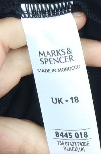 Marks and Spencer Women's Black Size 18 T-Shirt