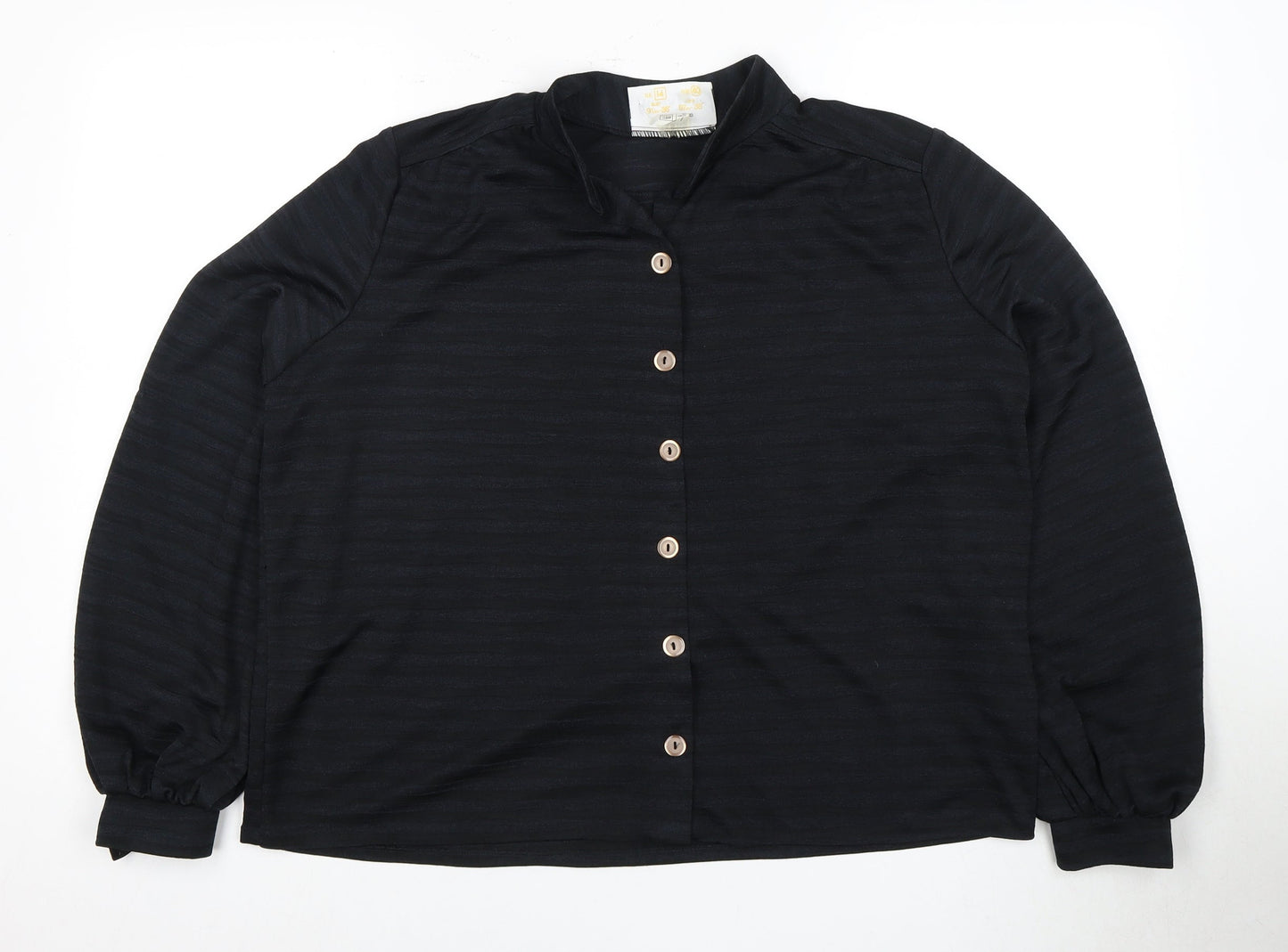 Alison Jane Women's Black Long Sleeve Button-Up