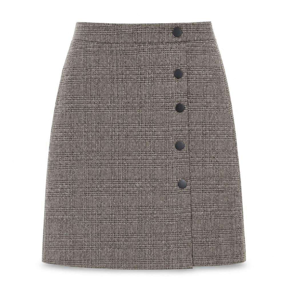 Women's Brown Check Pencil Skirt M