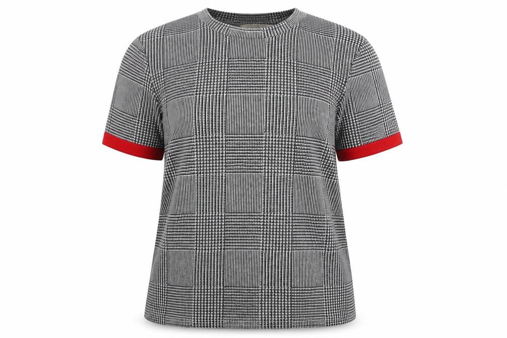 Zara Trafaluc Women's Check T-Shirt, Size 18, Black