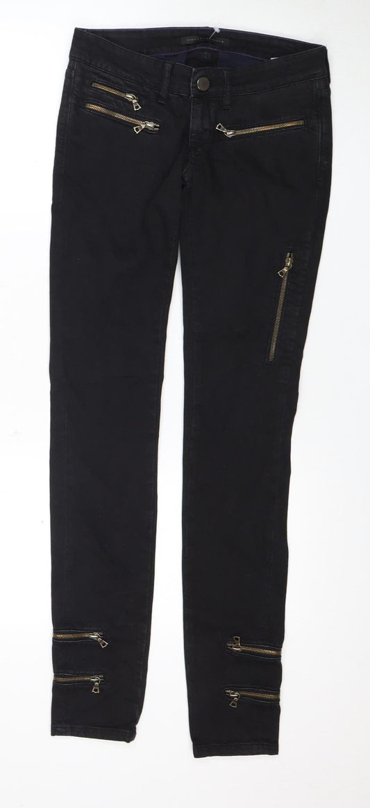 Victoria Beckham Black Skinny Jeans 25 Women's Zip